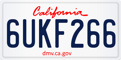 CA license plate 6UKF266