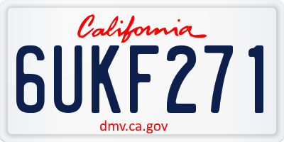 CA license plate 6UKF271