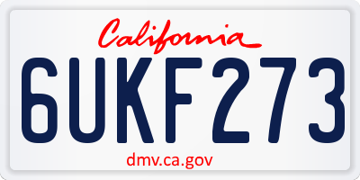 CA license plate 6UKF273