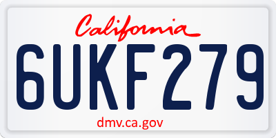 CA license plate 6UKF279