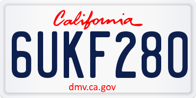 CA license plate 6UKF280