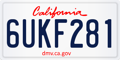 CA license plate 6UKF281