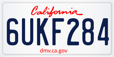 CA license plate 6UKF284