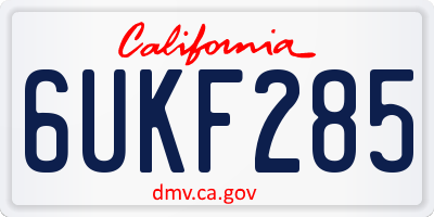 CA license plate 6UKF285