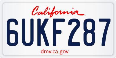 CA license plate 6UKF287