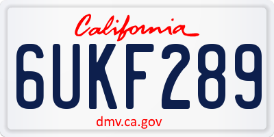 CA license plate 6UKF289