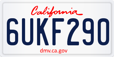 CA license plate 6UKF290