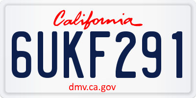 CA license plate 6UKF291