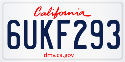 CA license plate 6UKF293