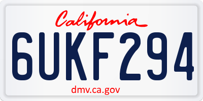 CA license plate 6UKF294