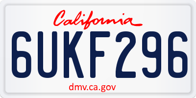 CA license plate 6UKF296