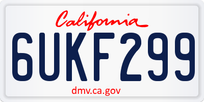 CA license plate 6UKF299