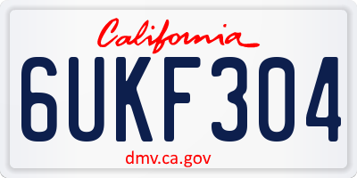 CA license plate 6UKF304