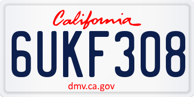CA license plate 6UKF308