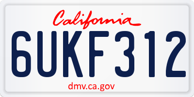 CA license plate 6UKF312