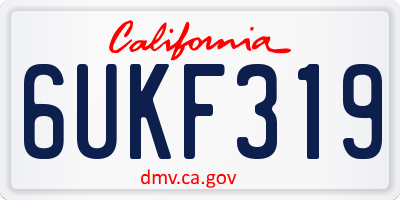 CA license plate 6UKF319