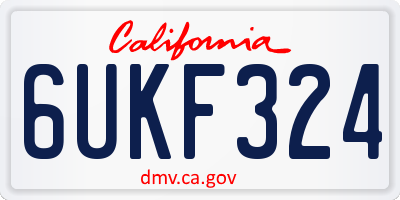 CA license plate 6UKF324