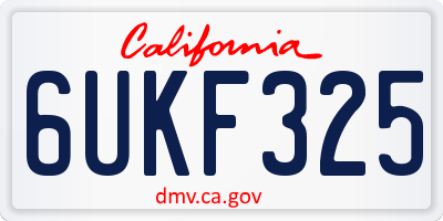 CA license plate 6UKF325