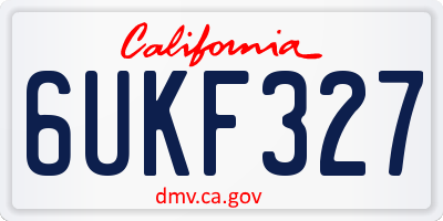 CA license plate 6UKF327