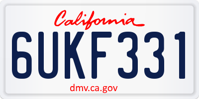 CA license plate 6UKF331