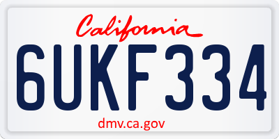 CA license plate 6UKF334