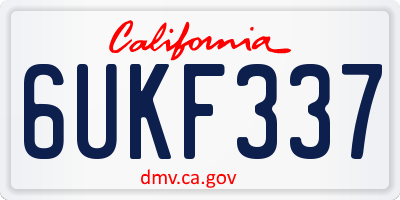 CA license plate 6UKF337