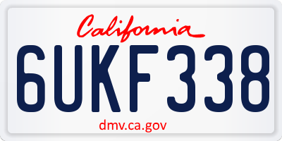 CA license plate 6UKF338