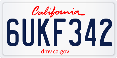 CA license plate 6UKF342