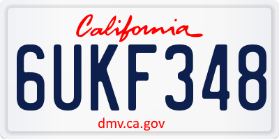 CA license plate 6UKF348