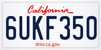 CA license plate 6UKF350