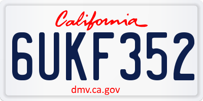 CA license plate 6UKF352