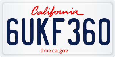 CA license plate 6UKF360