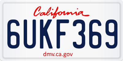 CA license plate 6UKF369