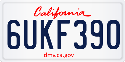 CA license plate 6UKF390
