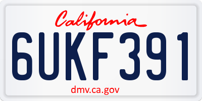 CA license plate 6UKF391