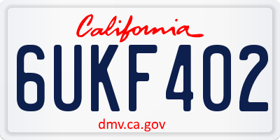 CA license plate 6UKF402