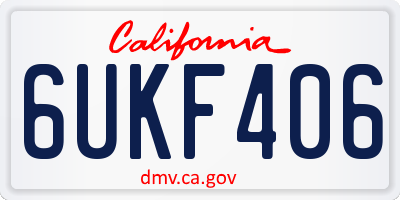 CA license plate 6UKF406