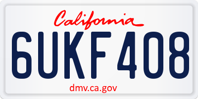CA license plate 6UKF408