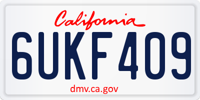 CA license plate 6UKF409