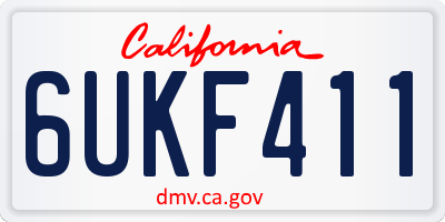 CA license plate 6UKF411