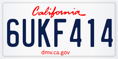 CA license plate 6UKF414