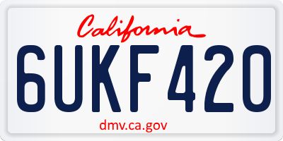 CA license plate 6UKF420