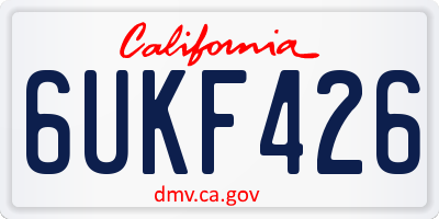 CA license plate 6UKF426