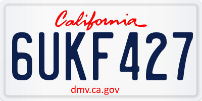 CA license plate 6UKF427