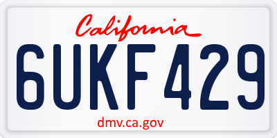 CA license plate 6UKF429