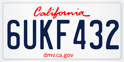 CA license plate 6UKF432