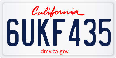 CA license plate 6UKF435