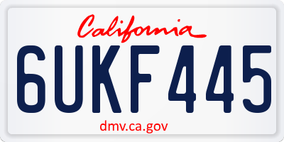 CA license plate 6UKF445