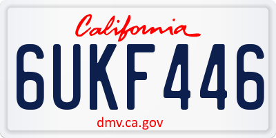 CA license plate 6UKF446
