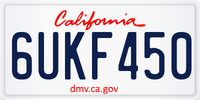 CA license plate 6UKF450